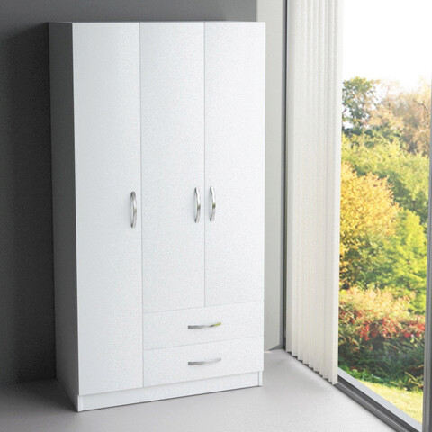Dulap pentru haine, Furny Home, Diva 3 Kapak 2 Çekmece, 90x173x47 cm, Alb 90x173x47 imagine 2022