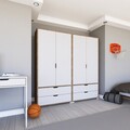 Dulap pentru haine, Miwood, Nisan 1600-021, Nuc deschis / Alb