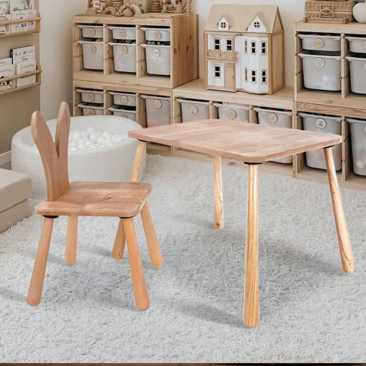 Set masa si scaun pentru copii, Rosewood, BLTYZ-AKTV060, Stejar - 1 | YEO
