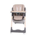 Scaun de masa pentru bebelusi cu inaltime reglabila, U-Grow, 53.5x20.5x62 cm, piele ecologica/textil, maro