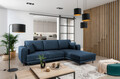 Coltar extensibil dreapta 4 locuri ELTAP, RT-40NU, Dalia, 289x190x95 cm, lemn/poliester, albastru inchis