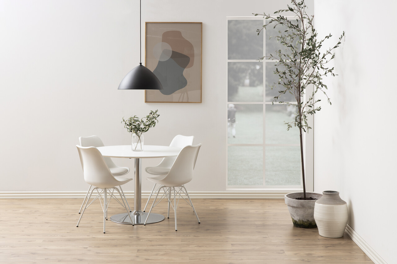 Scaun Eris, Actona, 48.5x54x85.5 cm, piele ecologica/otel, alb - view 6
