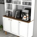 Dulap de bar pentru cafea, Hommy Craft, Bohem 860, 120x203x35 cm, PAL, Alb