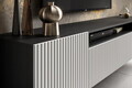 Comoda TV ADRK, Noemi, 200x41x40 cm, PAL melaminat/MDF, alb/negru