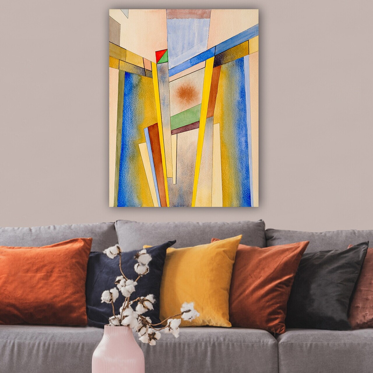 Tablou decorativ, 102424462_70100, Canvas, Rama din lemn (grosime 3 cm), Multicolor