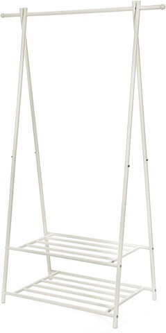 Suport pentru haine Songmics, 87.5x41x155 cm, max 65 kg, fier, alb