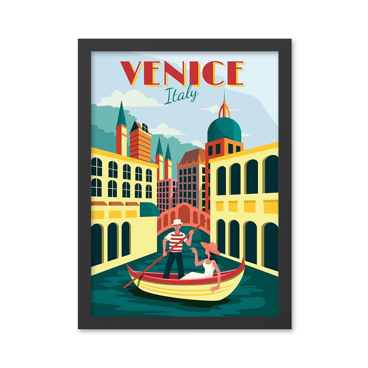 Tablou decorativ, Venice (40 x 55), MDF , Polistiren, Multicolor - 1 | YEO
