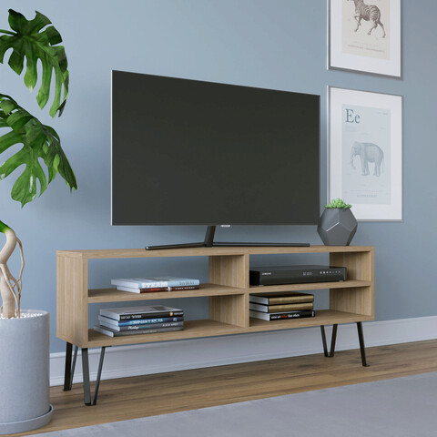 Comoda tv, retricy, farrar, 120x25x46.6 cm, pal, stejar