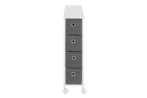 Raft de nisa cu 4 sertare Maximex, Niche, 58x20x79 cm, polipropilena, alb/gri antracit