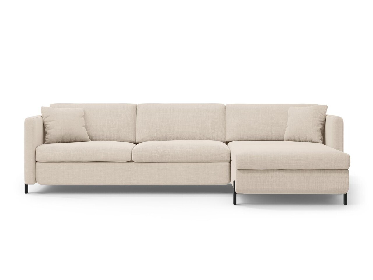 Coltar extensibil dreapta 4 locuri, Gloria, Micadoni Home, 266x170x88 cm, tesatura structurata, bej
