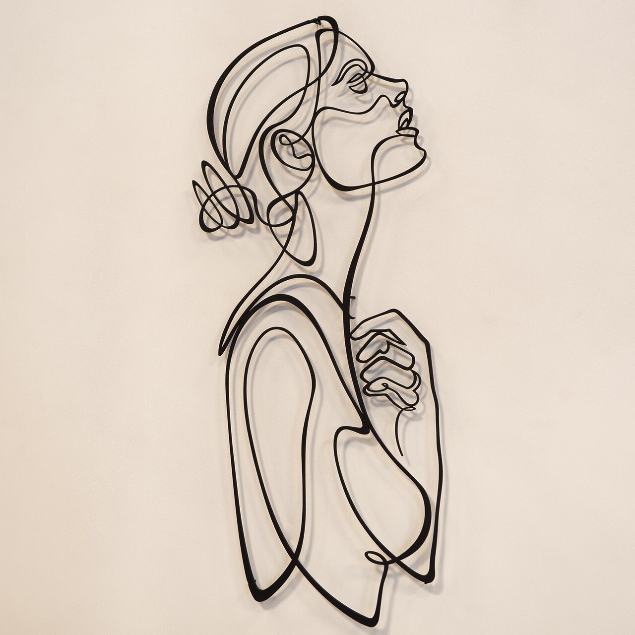 Decoratiune de perete, Woman Silhouette, Dimensiune: 28 x 61 cm (1 bucată), Negru - view 3