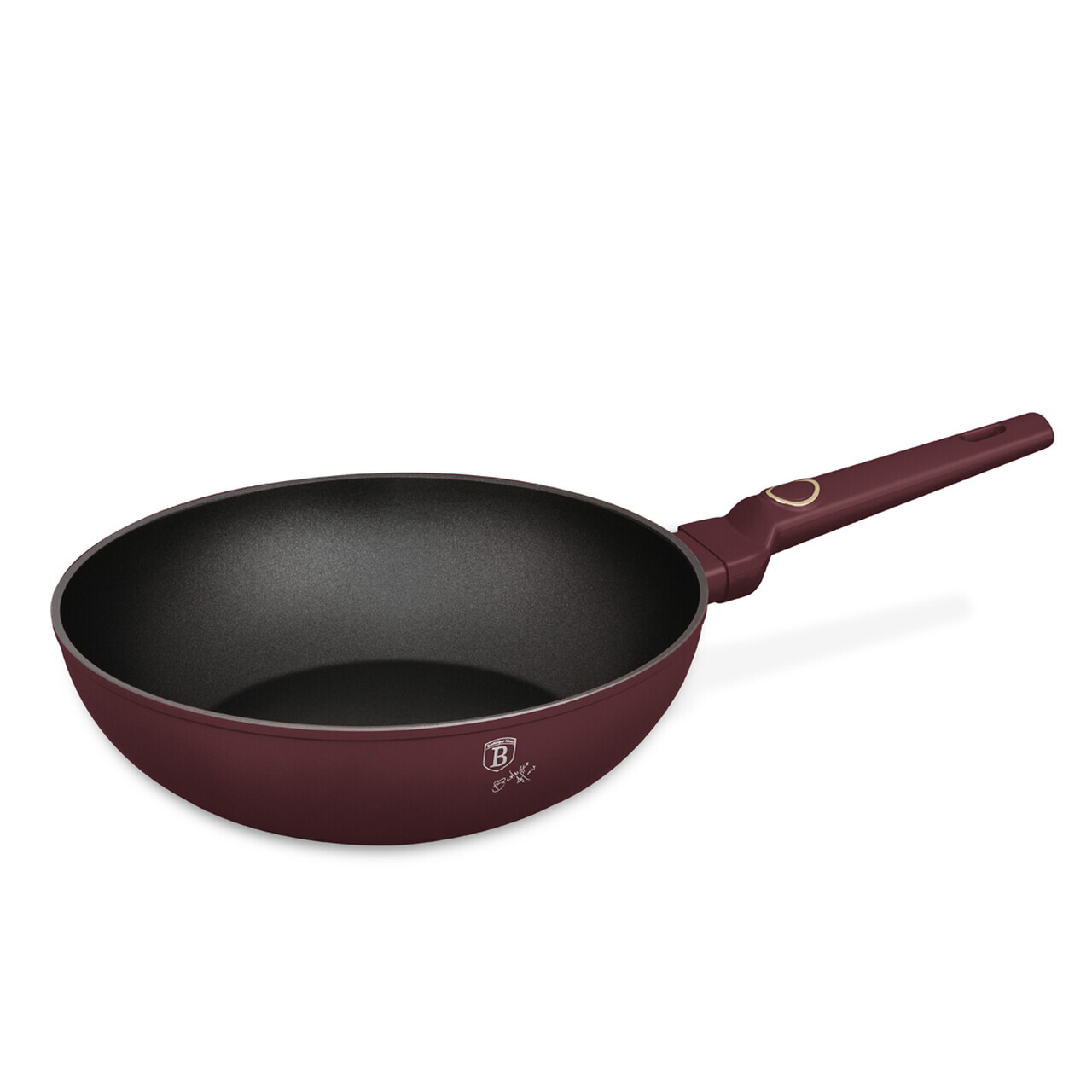Tigaie Wok Berlinger Haus, Leonardo, 28 cm, 3.2 L, aluminiu forjat, visiniu mat - imagine 4