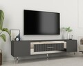 Comoda TV, Olivia, Dekolp3, Antracit / Argintiu