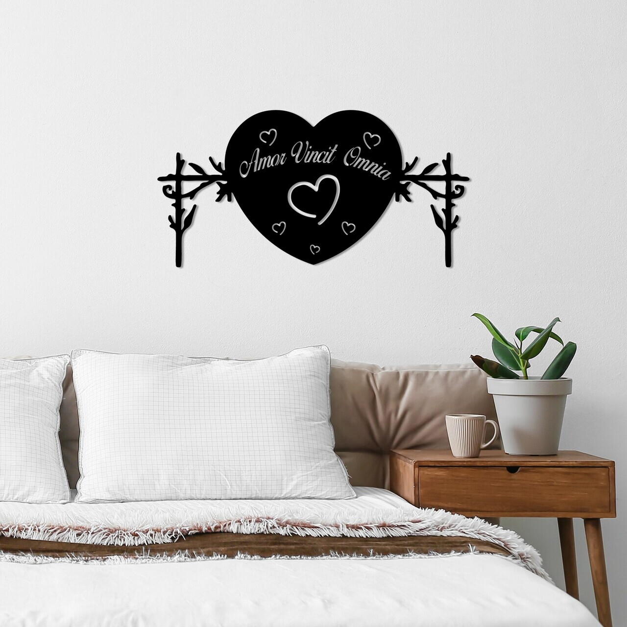 Decoratiune de perete, Omnia Vincit Amor 2, Dimensiune: 60 x 30 cm, Negru — imaginea 3