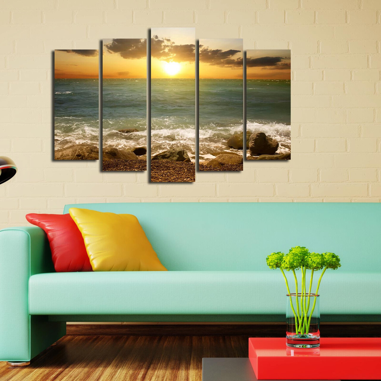 Set 5 tablouri decorative, 5PATK-183, 19 x 70 cm, Multicolor - view 3