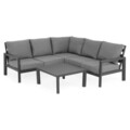 Set coltar si masuta pentru gradina/terasa Matzo, aluminiu, negru/gri