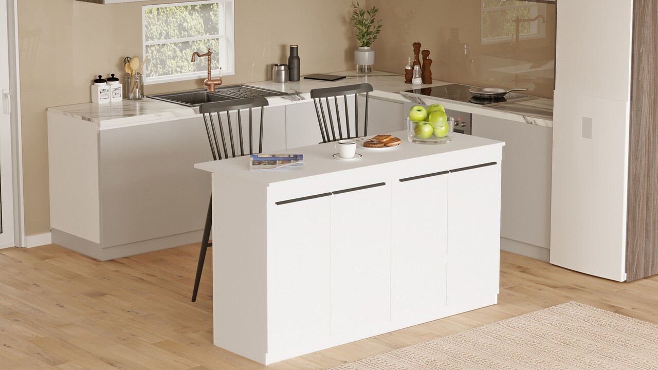 Masa de bucatarie, Hanah Home, OR1-W, 160x90x60 cm, Alb - view 4