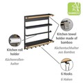 Organizator bucatarie, Wenko, Magna, 33 x 8 x 34 cm, metal/bambus, natur/negru