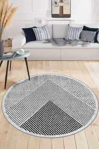 Covor, CLR-SLN-7247-HALI-379, 180x180 cm, Poliester, Antracit