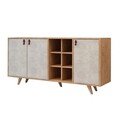 Consola, Mod Design, Prilika, 140x89x40 cm, Stejar / Alb