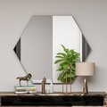 Oglinda decorativa, Siam, Zeo, 70x60x2.2 cm, MDF , Negru