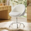 Scaun de birou, Songmics, 56x60x83.3-93.3 cm, 110 kg, sherpa, gri dove