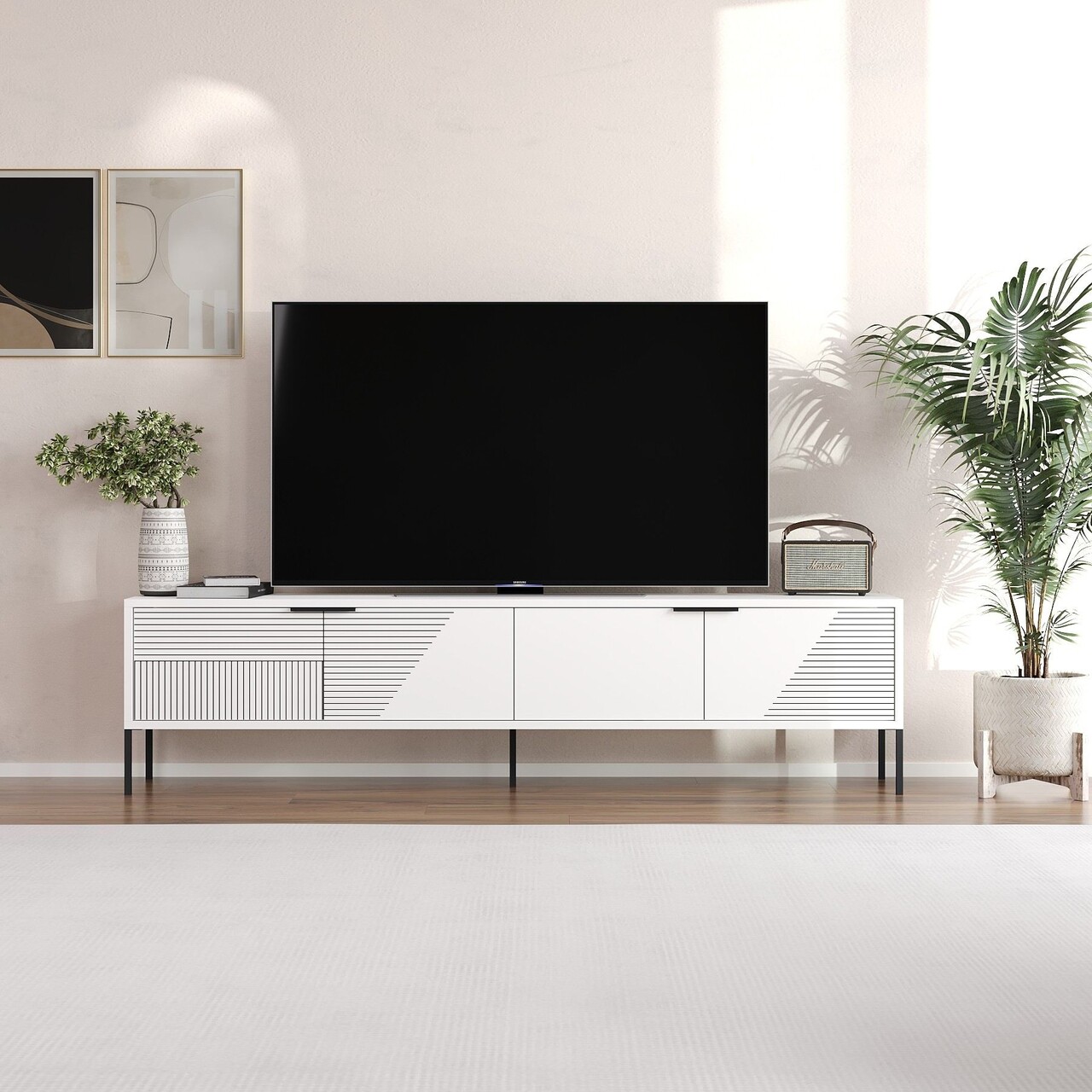 Comoda TV, Odessa, Dore, 180x45x30 cm, Alb - 1 | YEO