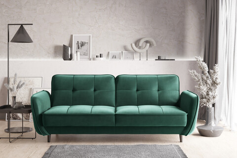 Canapea extensibila 3 locuri ELTAP, SO-BEL-35NU, Bellis, 220x90x83 cm, lemn/poliester, verde