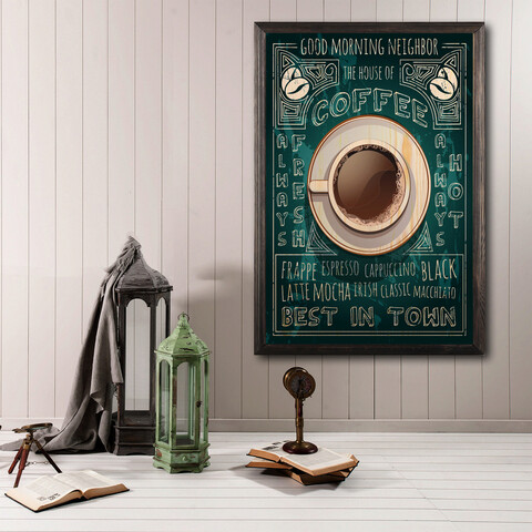 Tablou decorativ, coffee xl, lemn, lemn, multicolor