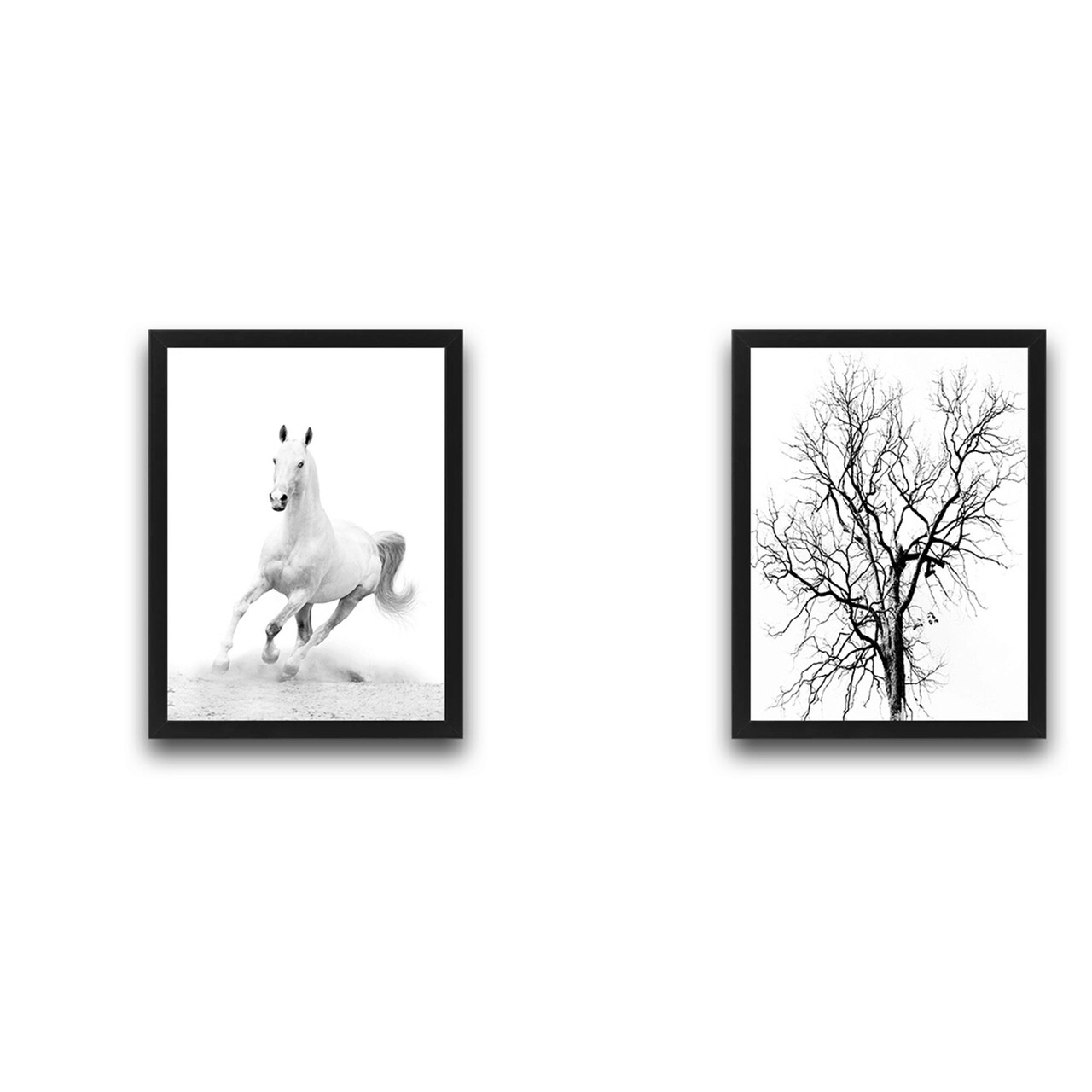 Set 2 tablouri decorative, White Horse Set, PAL, Hartie, Multicolor - 1 | YEO