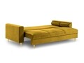 Canapea extensibila, Mimosa, Mazzini Sofas, 3 locuri, cu lada de depozitare, 220x100x92 cm, catifea, galben