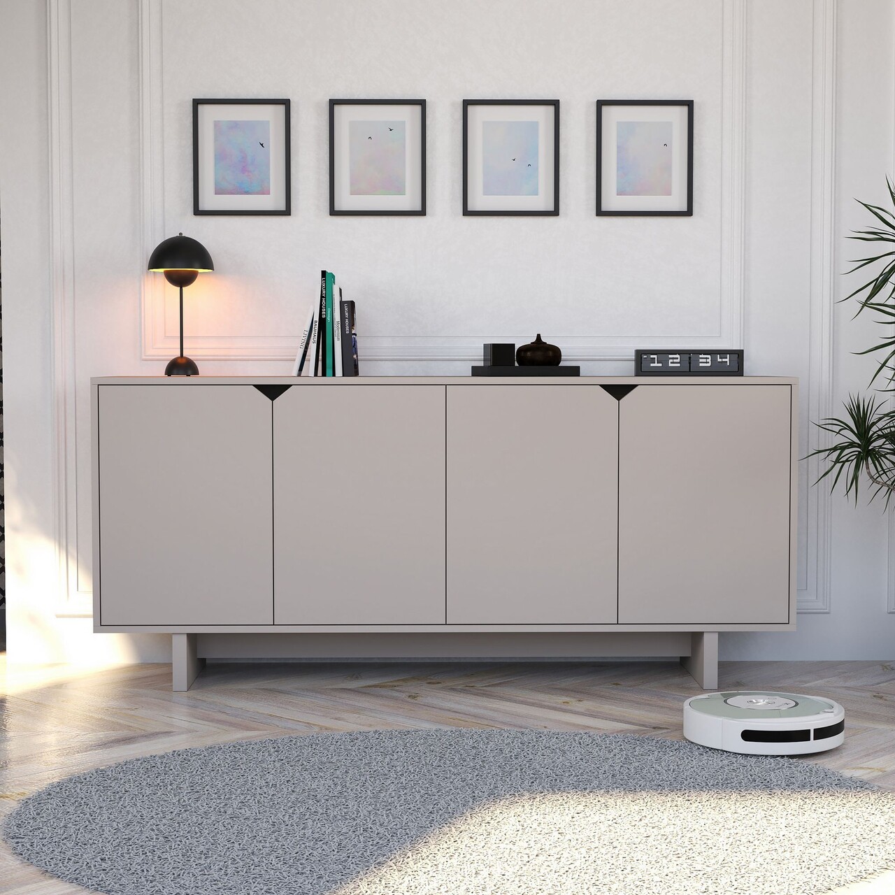 Consola, Hanah Home, Oz, 180x80.6x40 cm, Bej - view 2