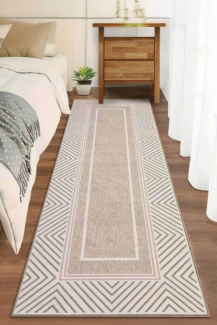 Covor, CLR-7237-HALI-13, 100x300 cm, Poliester, Bej — imaginea 2