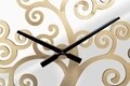 Ceas de perete cu oglinda Gold Tree, Ø55 cm, fier/MDF, auriu