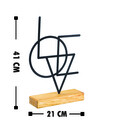 Decoratiune, Geometric, 21x41x4 cm, Metal, Negru