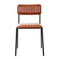 Scaun Lumbar, Homla, 52x46x78 cm, piele/metal, maro