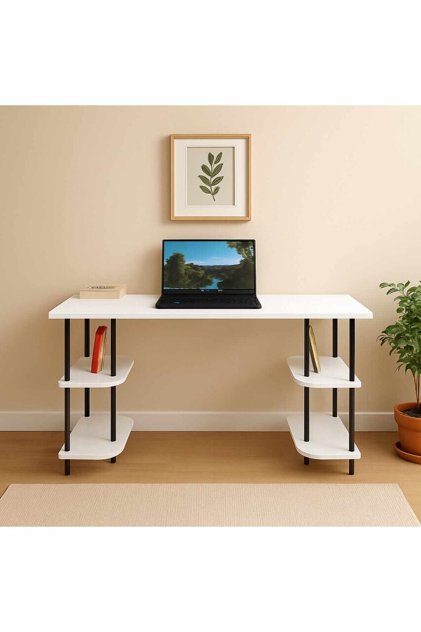 Birou Hanah Home Peka113 120x74x52 cm PAL Alb/Negru