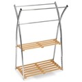 Suport pentru prosoape Percy, Pakoworld, 64x32x97 cm, inox/bambus