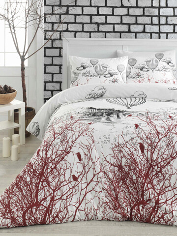 Lenjerie de pat dubla (es), 2 piese, palvin - white, eponj home, 65% bumbac/35% poliester
