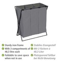 Cos pentru rufe Trio XL, Wenko, 69x37x76 cm, poliester/polietilena, gri/negru