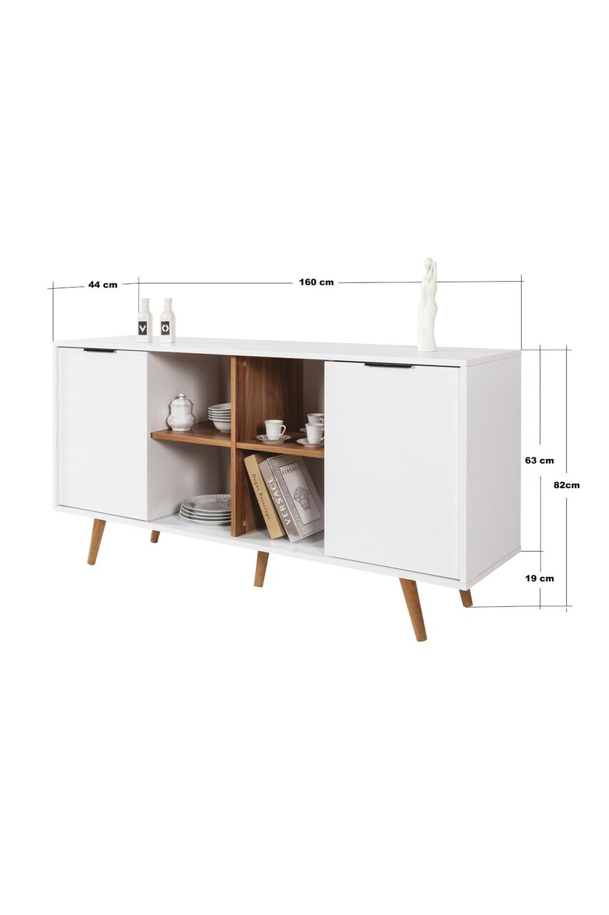 Consola, Hanah Home, Sina 4618, 160x82x44 cm, PAL, Alb/Maro — imaginea 7