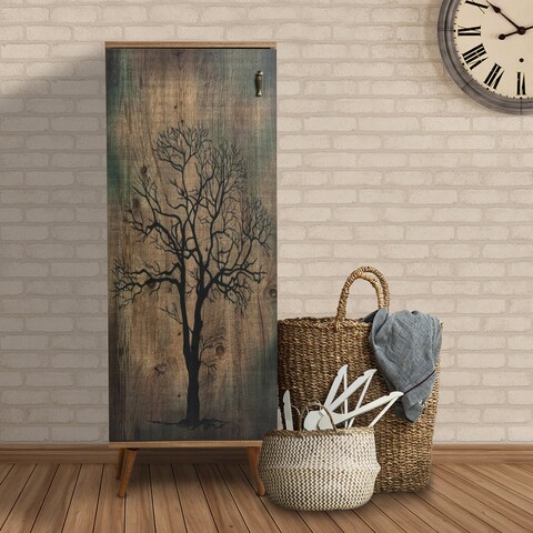 Bufet just home tree, violet, 50x38x136 cm, multicolor