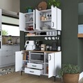 Dulap multifunctional, Rani, JE169, Alb/Maro