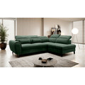 Coltar extensibil dreapta 4 locuri ELTAP, RT-35LO, Noble, 255x201x100 cm, lemn/poliester, verde inchis