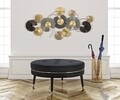 Taburet Paris, Mauro Ferretti, 90x46 cm, lemn de pin/poliester, negru/auriu