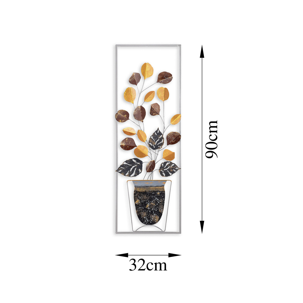 Decoratiune de perete, Alder, Metal, Dimensiune: 32 x 90 cm, Multicolor