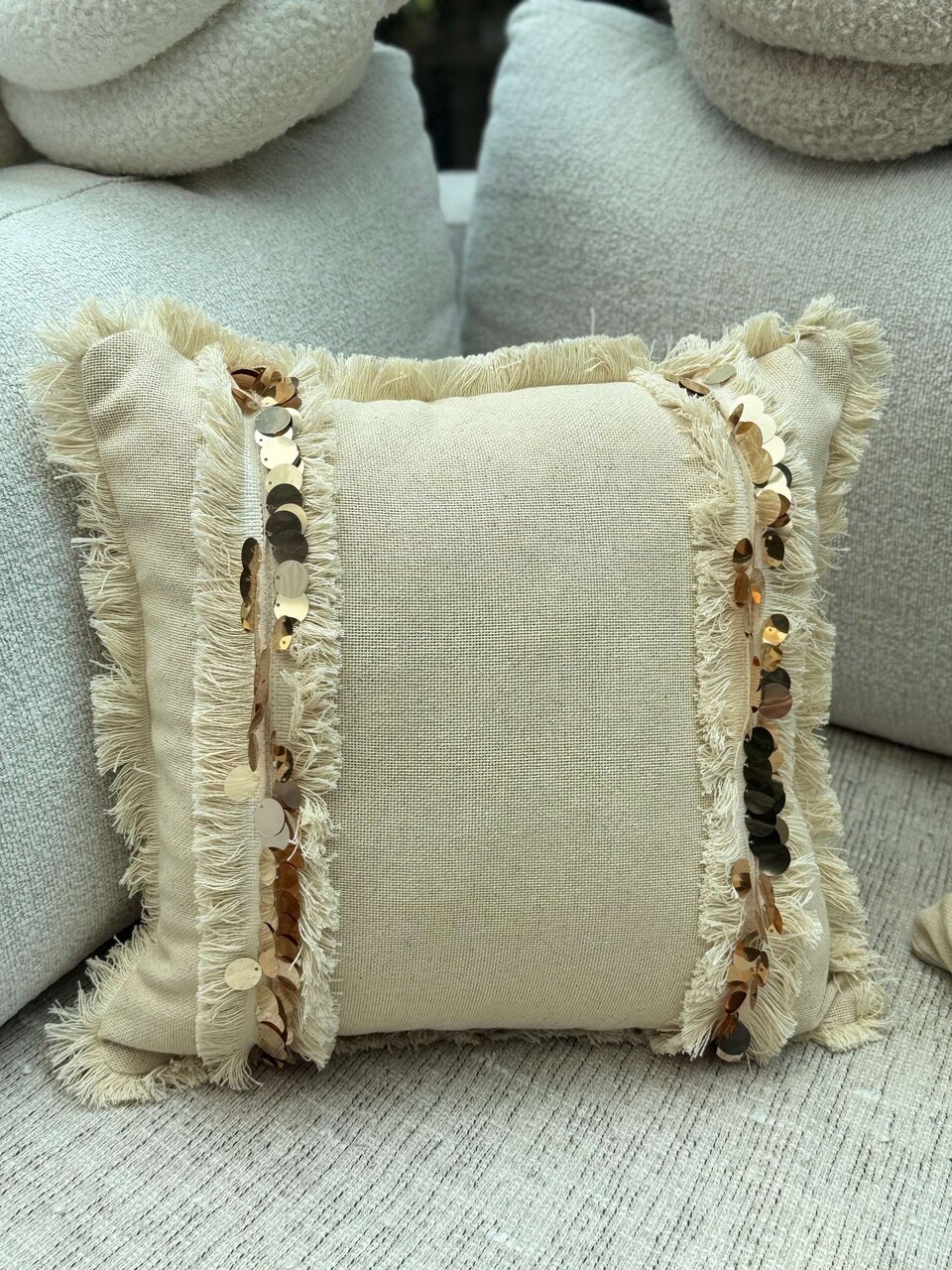 Husa de perna, KET008, 43x43 cm, Amestec bumbac, Bej - view 5