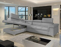 Coltar extensibil stanga 4 locuri ELTAP, ERI-39, Eridano, 275x202x88 cm, lemn/poliester, gri deschis