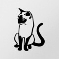 Decoratiune de perete, Cat 2 Metal Decor, metal, 39 x 55 cm, negru