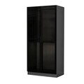 Dulap pentru haine, Minerva, Kale Glass Anthracite, 90x210x52 cm, PAL, Negru / Antracit